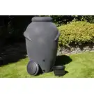 Duży ozdobny zbiornik na deszczówkę Aquacan, antracyt, 360L + kran + zestaw przyłączy