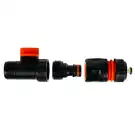 Duży ozdobny zbiornik na deszczówkę Aquacan, antracyt, 360L + kran + zestaw przyłączy